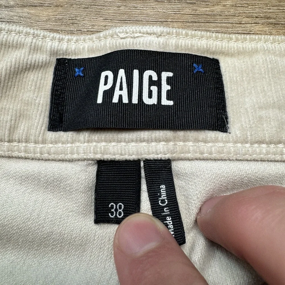 Paige Corduroy Pants Men‎ 38 Beige Federal Straight Leg Preppy Travel Business